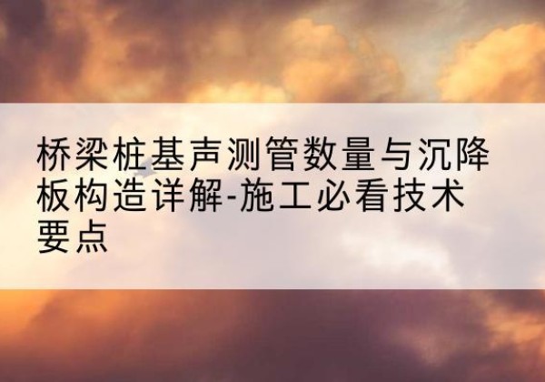 新野桩基需要预埋几根声测管？-桥梁桩基声测管数量与沉降板构造详解-施工必看技术要点